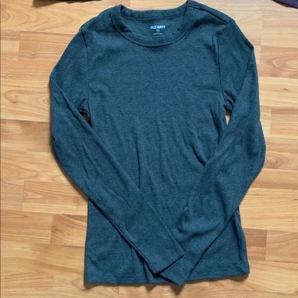 Old Navy Trio of Long Sleeve Tops - Black, Dark Purple, Charcoal - Picture 5 of 5